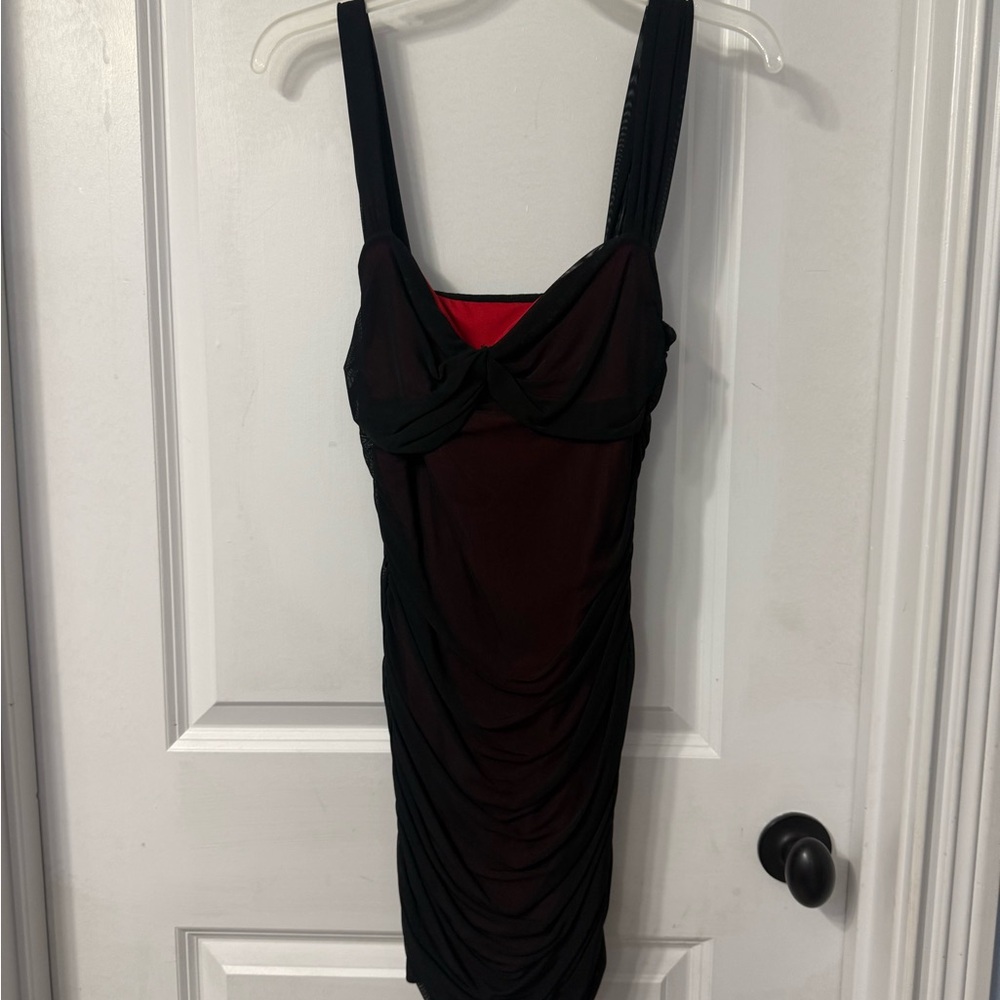 SHEIN Black and Red Mini Dress